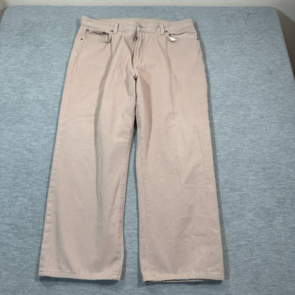 Lucky Brand Dungarees Men 40x30 Beige Classic‎ Fit 100% Cotton Relaxed Workwear